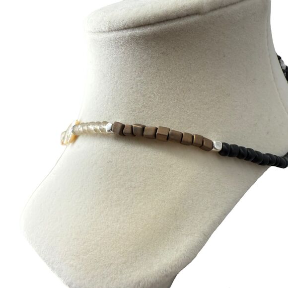 J. Jill Stone Necklace Faceted Agate Pendant Tassel Long Multi Beaded Adjustable - Picture 10 of 14